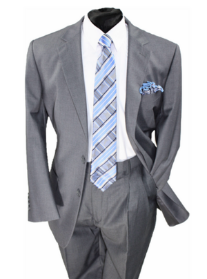 Business 2 Button Suit Medium Grey b2bsmedgrey